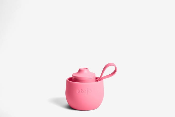 Stojo - Sport Drinkfles 590 ml Peony - Siliconen - Roze -
