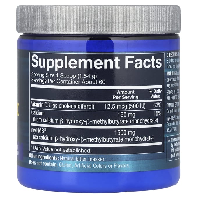 BodyTech, HMB + Vitamine D3, sans arôme, 92,4 g (3,26 oz)