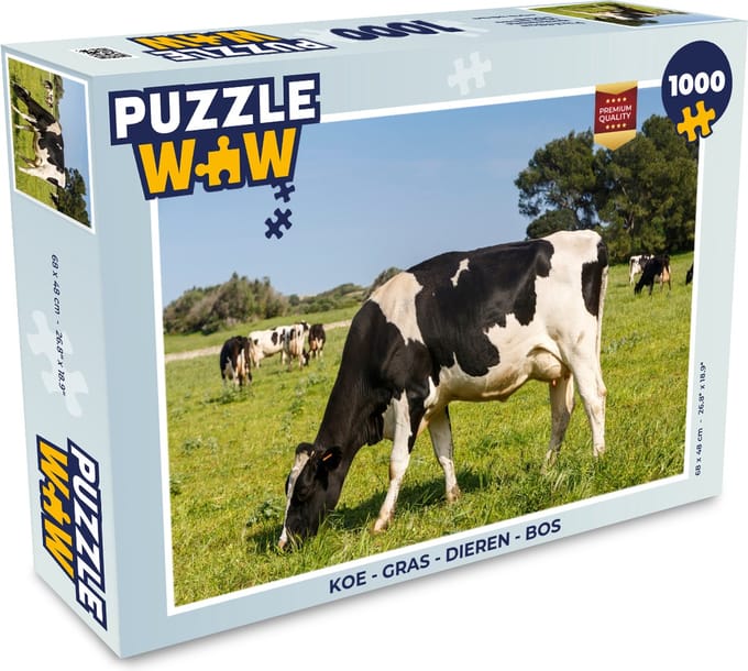 Puzzel Koe - Gras - Dieren - Bos - Legpuzzel - Puzzel 1000 stukjes volwassenen