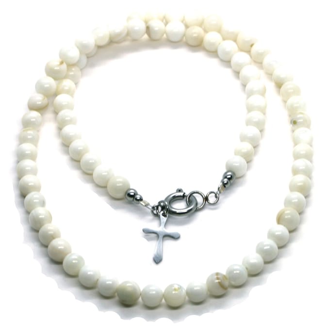 IbizaMen - heren - ketting - edelsteen - parelmoer - 50cm