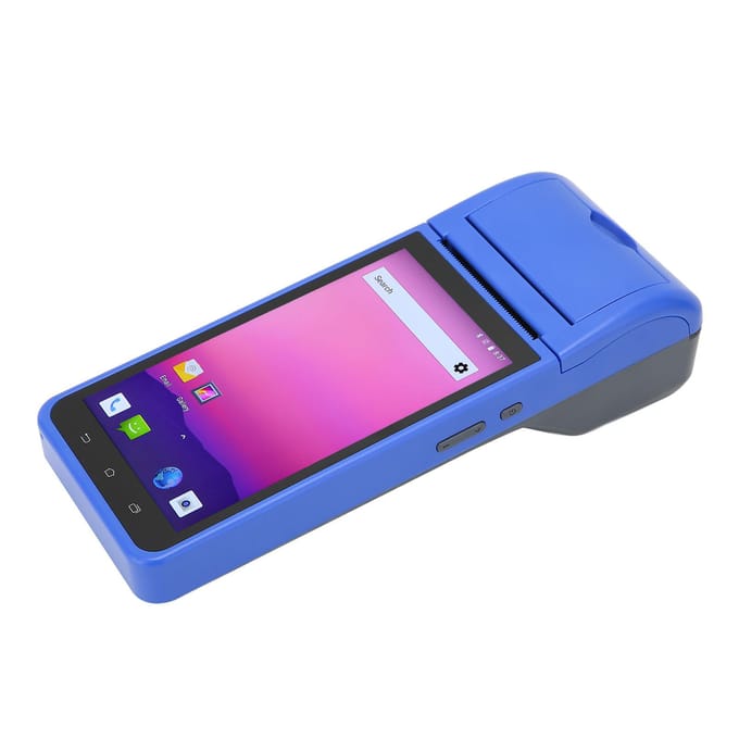 Imprimante de reçus portable, écran HD 1280 x 720, impression thermique, mise au point automatique, prise US US Plug blue