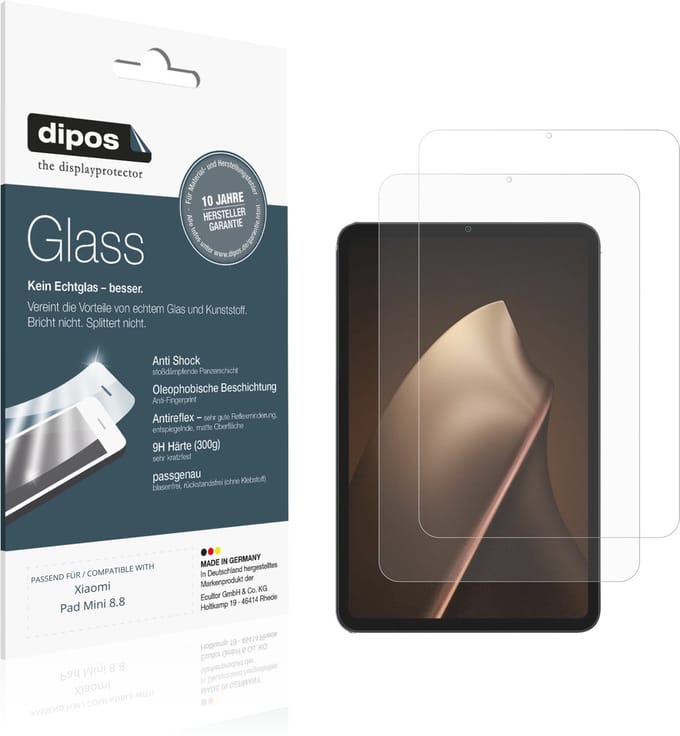 dipos – 2x Matte Pantserfolie geschikt voor Xiaomi Pad Mini 8.8 | 9H Screenprotector