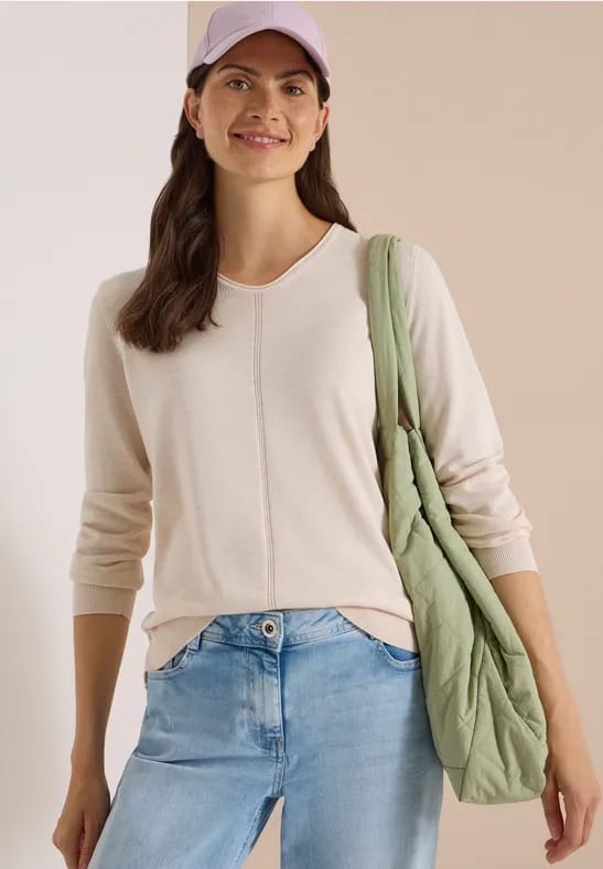 Basic trui met V-hals