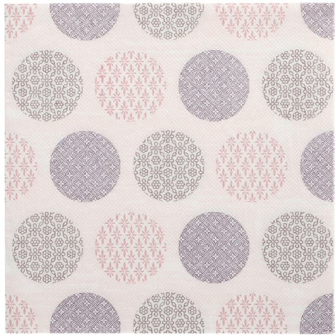 50 Servetten ROYAL Collection 1/4 vouw 40 cm x 40 cm roze Rococo