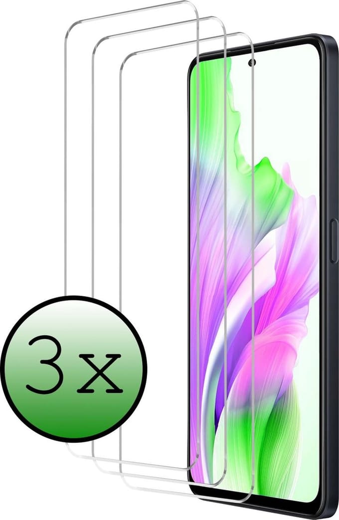 Screenprotector - 3 Stuks Geschikt voor OPPO A98 - Extra Sterk - Beschermglas - Gehard Glas - Tempered Glass - Screen Protector