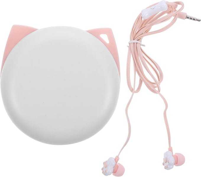 Schattige Kattenoordopjes met Microfoon - Bedraad 3,5 mm met Opbergcase