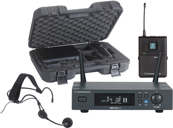 Audiophony PACK-UHF410-Head-F5 draadloos systeem headset 514-564 MHz + koffer