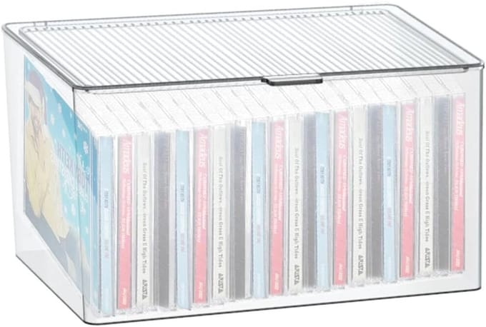 CD Opbergdoos - Media Organizer - Collectie Sorteren - Stapelbaar Ontwerp - 24 Hoesjes - Transparant