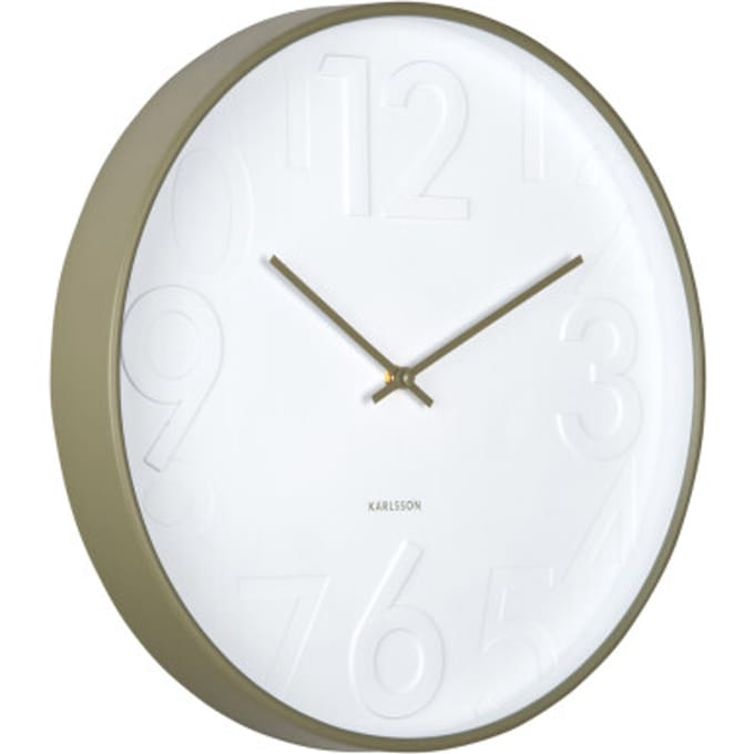 Karlsson wandklok ayuno army green- Ø40cm