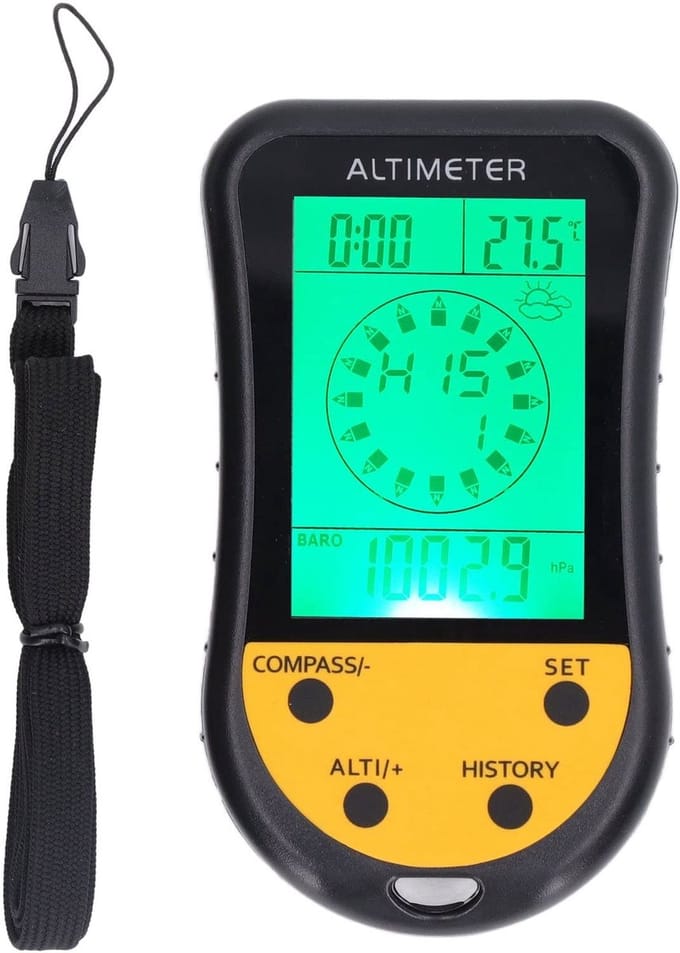 aladdien - Digitale Hoogtemeter - Multifunctionele Barometer - Achtergrondverlichting - Draagbare Sensor - Temperatuurmeting - Geschikt voor Buiten ..