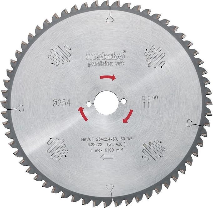 Metabo 628046000 Cirkelzaagblad HW/CT - 250 x 30mm - 42 WZ
