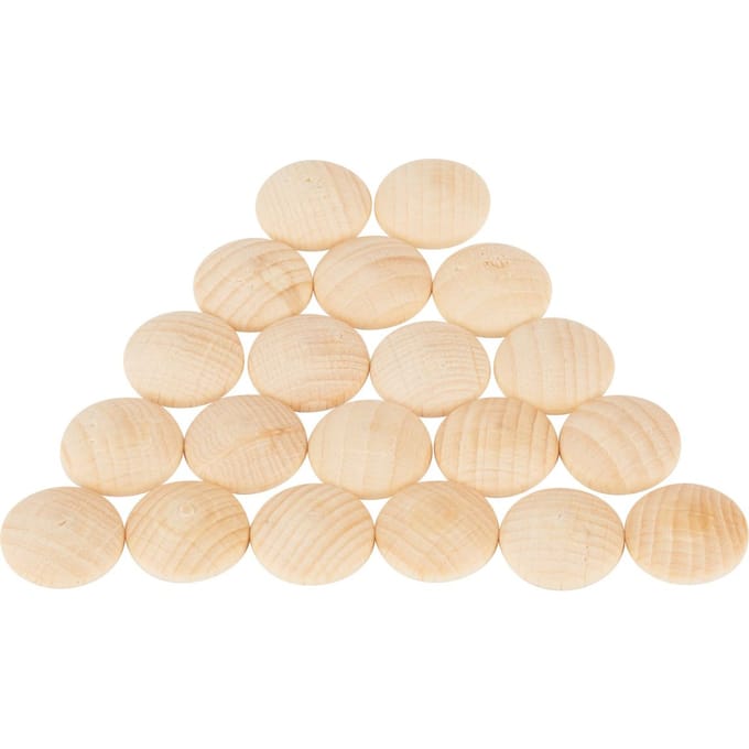 Houten schijf, gewelfd - Ø 15 mm, 20 stuks