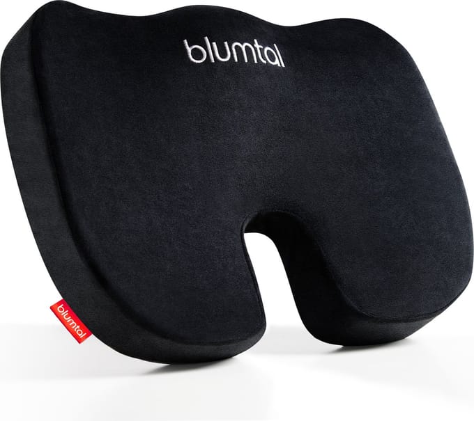 Blumtal Memory Foam Zitkussen - Bureaustoel - Autostoel - Stuitkussen - Ergonomisch Traagschuim Zitkussen - Medium