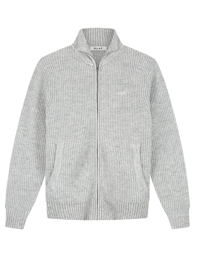 Olaf Signature Zip Knitted Sweaters Grijs M260706