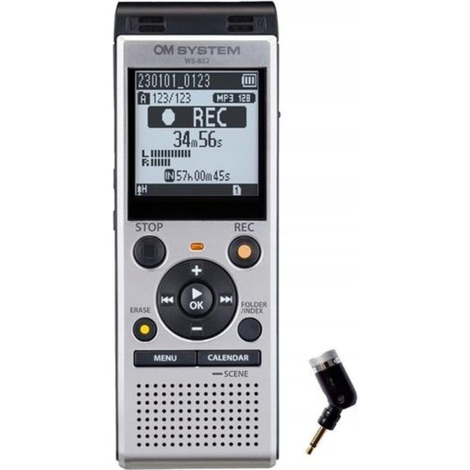 OM System WS-882 Digitaal dicteerapparaat Opnameduur (max.) 1040 h Zilver