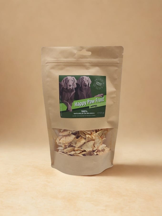 Happy Paw Fruit - Gedroogde appelstukjes - Gedroogde appel stukjes - 100 gram