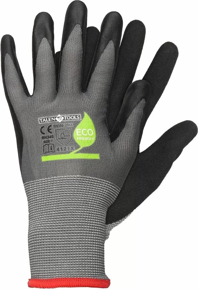 Talen Tools - Werkhandschoenen - Gerecycled - ECO Friendly - Latexcoating - Maat S