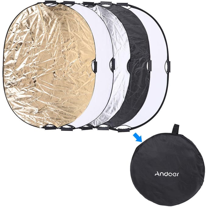 90*120cm 5in1 schijfvormige fotografie studio videolichtreflector black