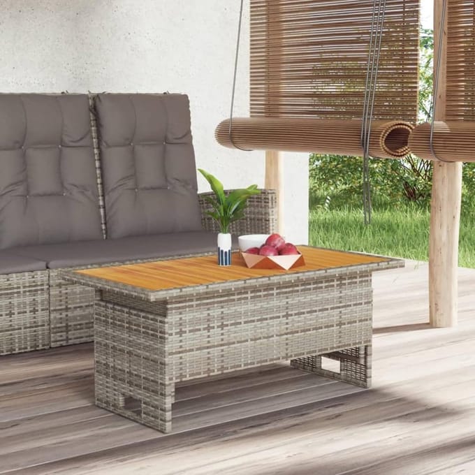 Tuintafel - Terrastafel - Buiten Zitten - Opklapbaar Blad - 100x50cm - Grijs