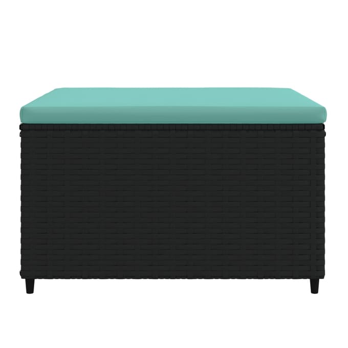 vidaXL - Voetensteun - met - kussen - poly - rattan - zwart