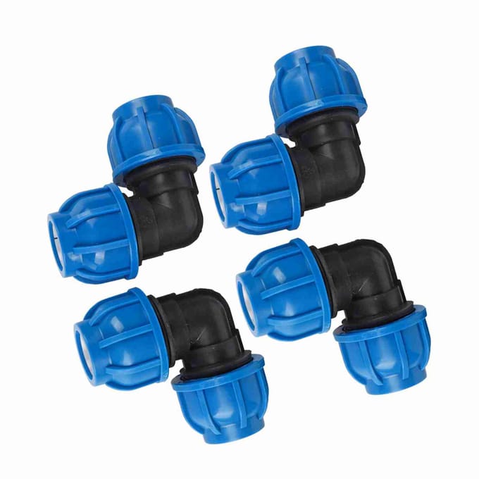 4 Stuks PE Plastic 32mm naar 32mm Elleboog Adapter Connector Waterleiding Fitting Accessoires
