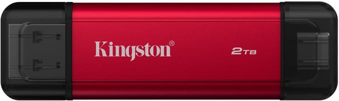 Kingston Dual Portable SSD - 2TB - External hard drive SSD - Zwart - USB 3.2 Gen 2
