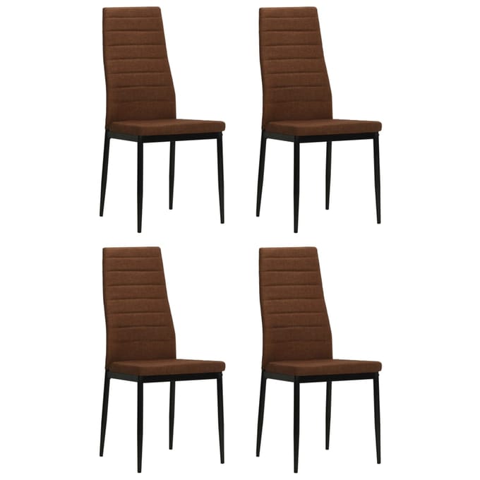 vidaXL - Eetkamerstoelen - 4 - st - stof - bruin