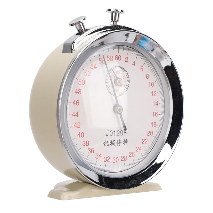 Mechanische Stopwatch Ronde Wijzerplaat 0.2s 60 Seconden Sporten Teltimer voor Fysische Experimenten Hardlopen gray