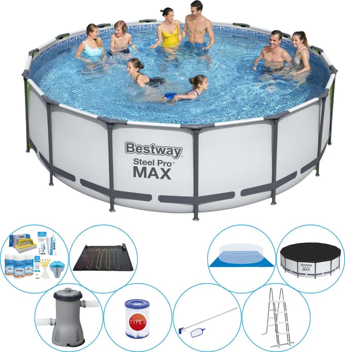 Steel Pro MAX Rond 457x122 cm - Zwembad Met Accessoires