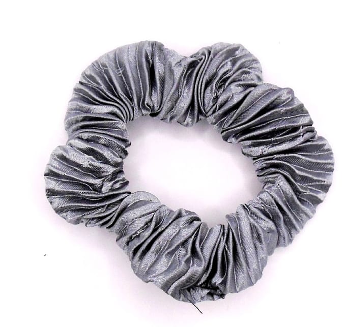 Scrunchie grijs geribbeld