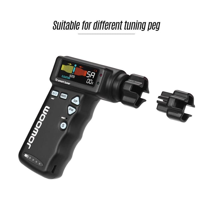 JOWOOM Smart Guitar Tuner Peg String Winder voor Ukulele Chromatische stemming zwart