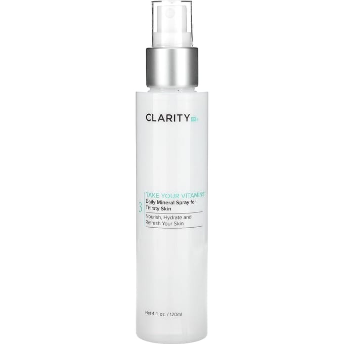 ClarityRx, Prenez Vos Vitamines, Spray Minéral Quotidien pour Peau Sèche, 4 fl oz (120 ml) white