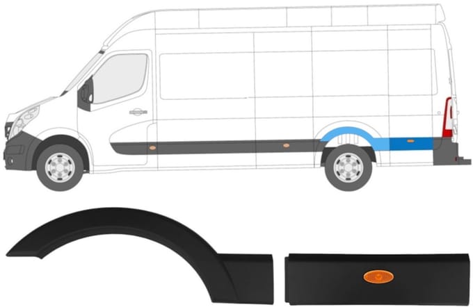 Zijlijst sierlijst voor Renault Master 2010- / Links / Set