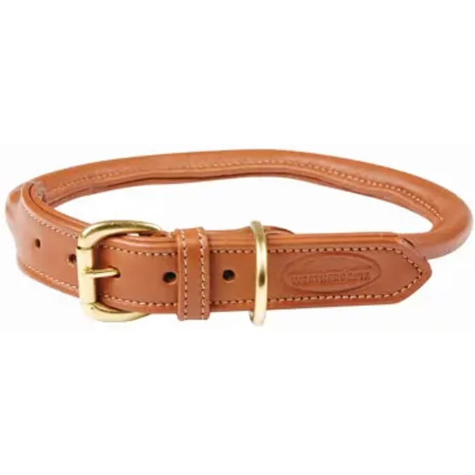Opgerolde leren hondenhalsband Weatherbeeta