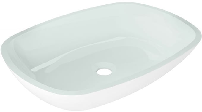 Mexen Araks glazen opzetwastafel 54 x 39 cm, wit - 24155430