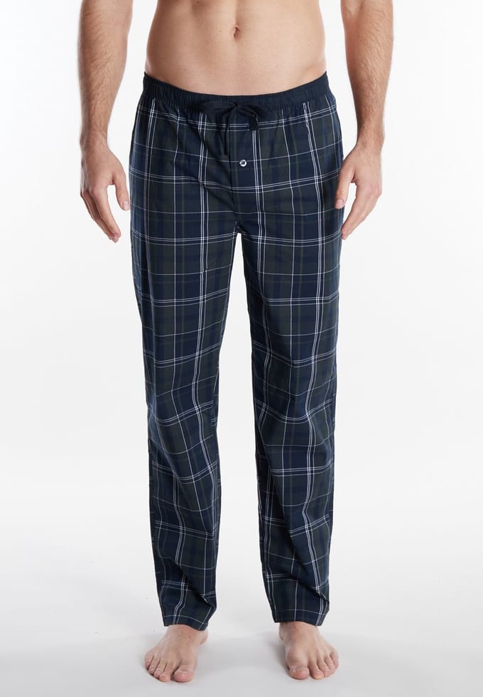 Ceceba heren pyjama- of loungebroek - donkerblauw geruit