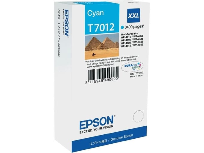 Epson T7012 inktcartridge cyaan extra hoge capaciteit (origineel)