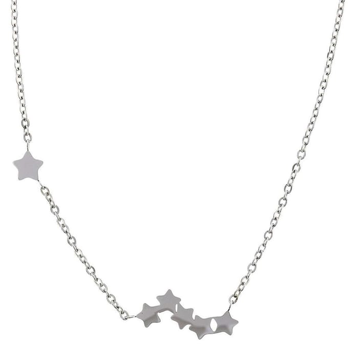 Behave - Ketting met Sterren - Zilverkleur - 37 cm