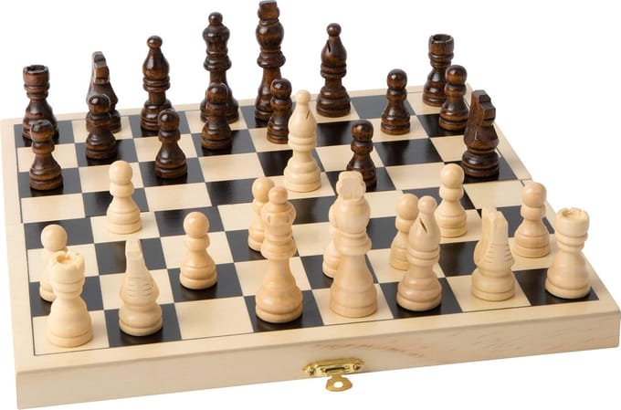 Houten Schaakspel - Opklapbare Cassette met 32 Schaakfiguren - Ideaal voor Reizen