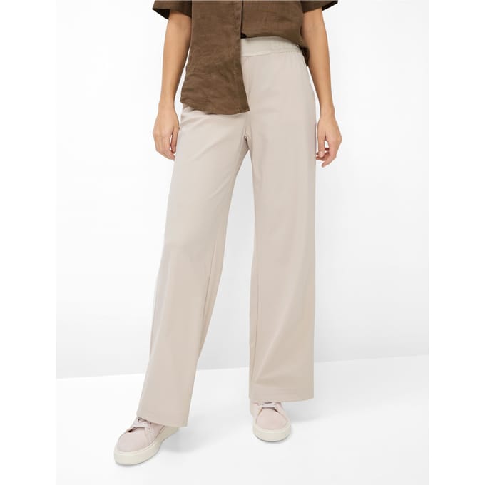 Brax Dames Palazzobroek  Style MAINE SOFT GREIGE, lichtbruin, maat 36K