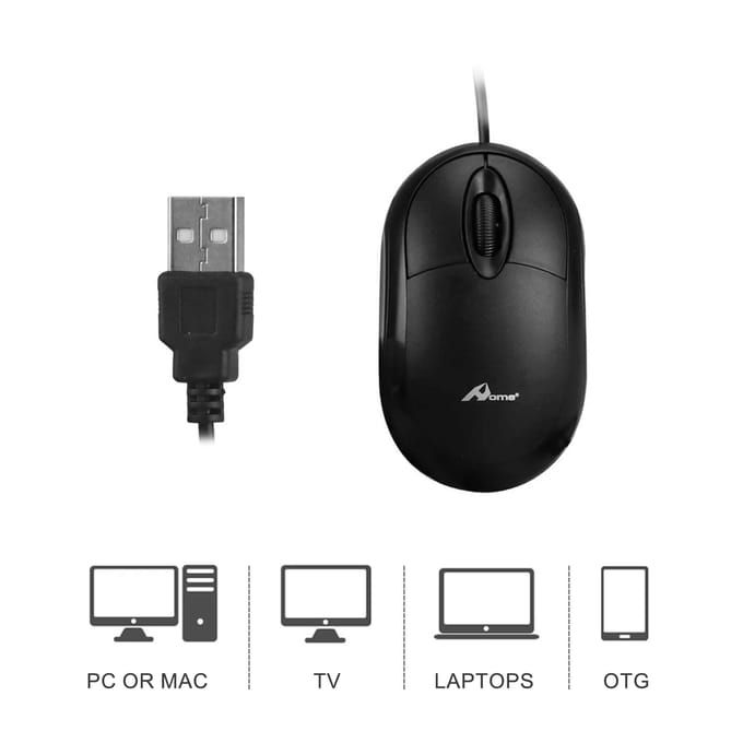 USB-bedrade muis 1600 Dpi Plug Play voor pc en Mac-computer