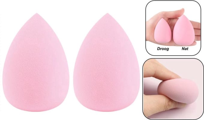 PD® - Make-up spons - 2 stuks - lichtroze - Blender spons voor make-up - Foundation blender - Make-up Ei
