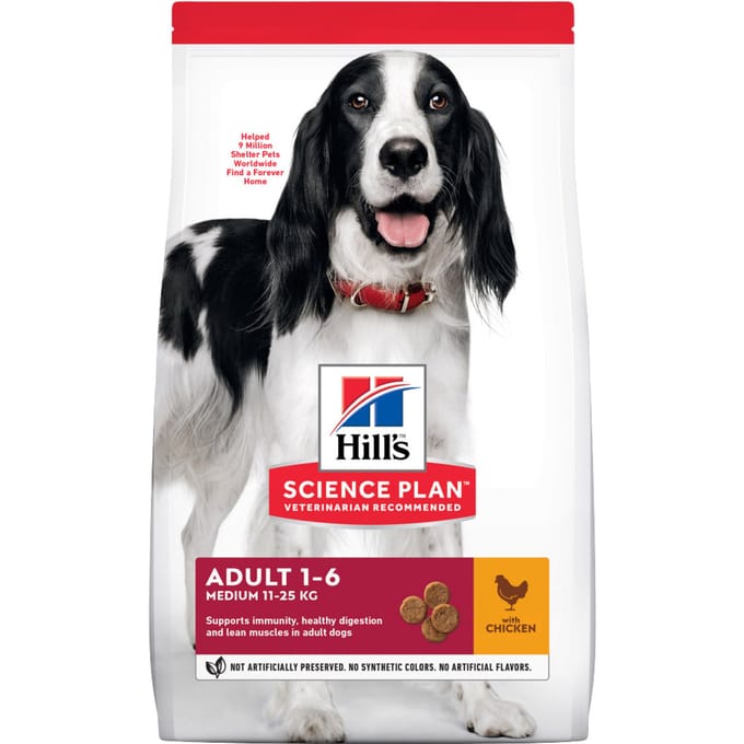 Hill's Science Plan Adult 1-6 Medium met Kip  - 6 kg