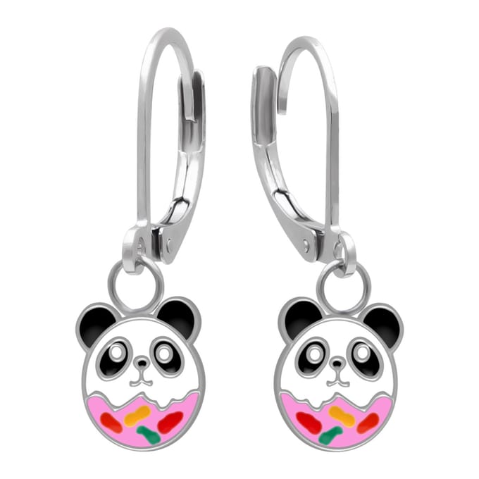 WeLoveSilver Kinderoorbellen Panda Donut - Chirurgisch Staal 12 mm