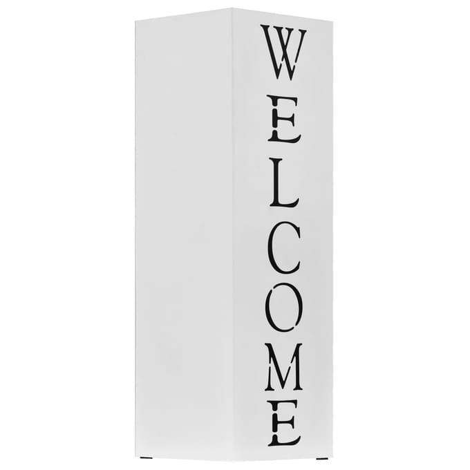 vidaXL - Parapluhouder - Welcome - staal - wit