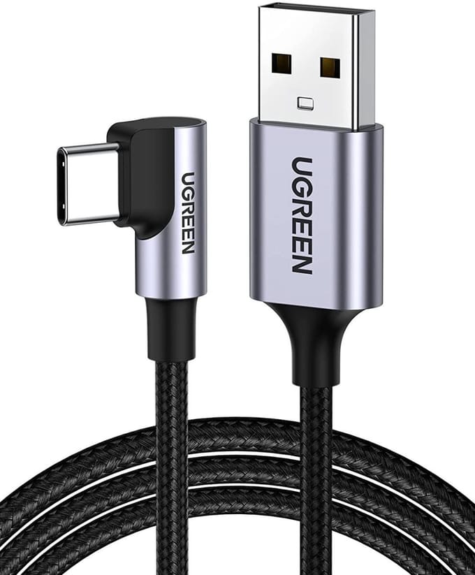 Ugreen - haakse - kabel USB - USB Type C 2m 3A grijs - (50942)