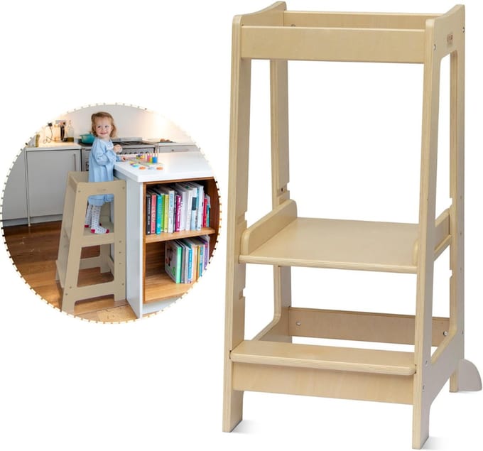 Kinder Toren - Keuken Helper - Zelfstandig Leren - Lichtbruin