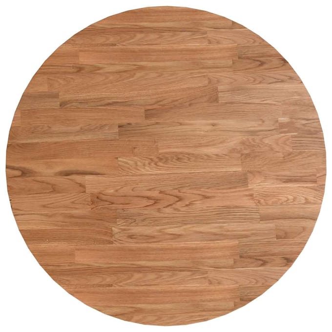vidaXL - Tafelblad - rond - Ø50x1,5 - cm - behandeld - massief - eiken - lichtbruin