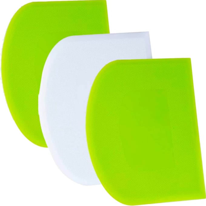 Bondoo Deegschraper 3 stuks - Deegsnijder - Voor taart en cake - Wit - Groen - Plastic
