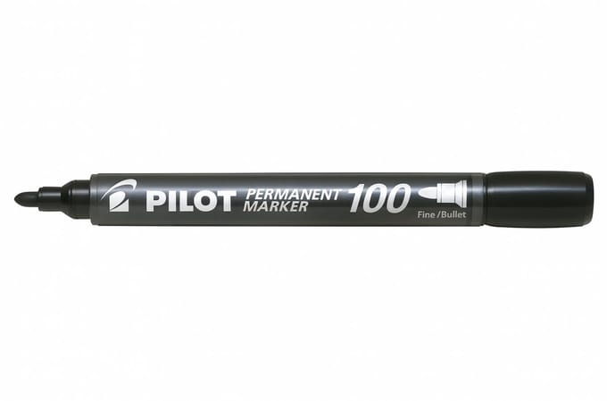 Pilot - Permanent Marker 100-400 Bullet 1.0mm Zwart - 10 stuks
